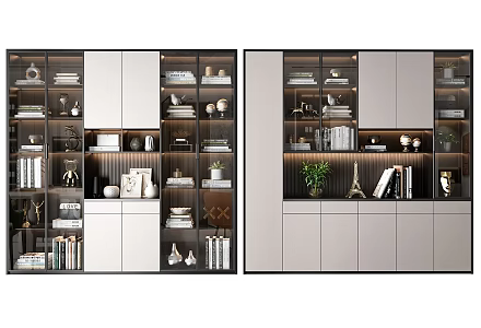 Modern bookcase combination 3d model