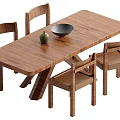 Quiet wind table and chair combination 3d model