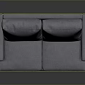 Stylish Gray Two Seater Sofa With Cushions Armrests And Wooden Legs