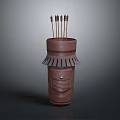 Brown Leather Quiver with Arrows for Daily Use Living Supplies