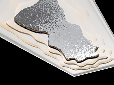 Modern Ceiling Design With Layered Patterns And Textured Metal Accents 3d model