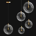 Modern Glass Globe Chandeliers With Multiple Hanging Design And Warm Light For Interior Decoration