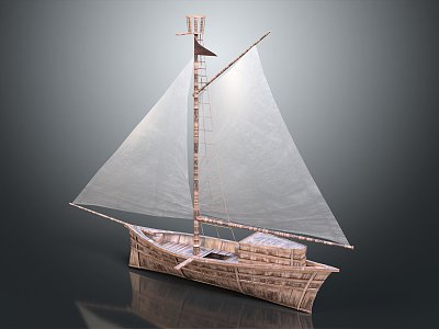 Modern Sailing Cartoon Sailing 3d model