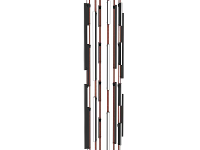 Elegant Modern Stripe Design Black Metal Chandelier for Living Room Decoration 3d model