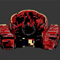 Red Boxing Ring Model With Black Seats And Golden Connectors Design