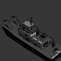 Winch Tug 2000 Tugboat With Multi Deck Lifebuoys Railing Stairs And Detailed Structure Design