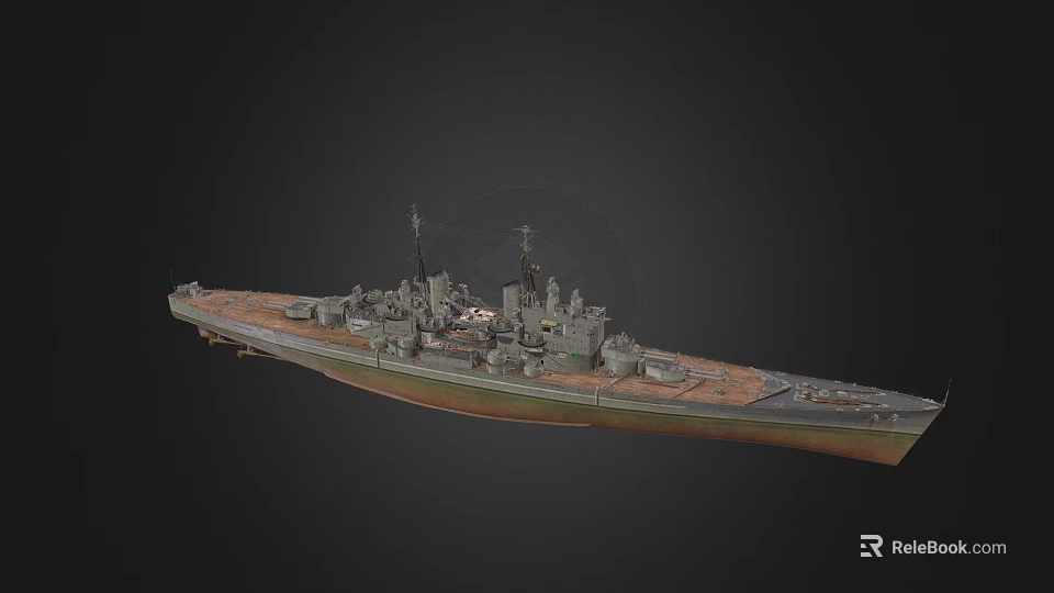 Detailed Warship 3D Model With Deck Structure And Military Design 3d model 
