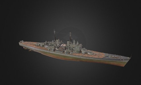 Warship Destroyer Weapon Ship Cruiser Ship 21 3d model