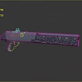 Ornate Revolver With Metallic Finish Shiny Surface And Red Accent Design
