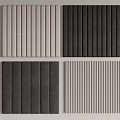 Vertical Slat Wall Panels in Modern Design with Gray Black and Light Neutral Tones