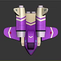 Purple Toy Spaceship With Double Engines White Pink Accents And Sci Fi Design