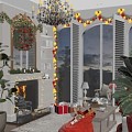 Christmas atmosphere living room decoration 3d model