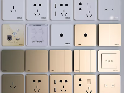 Modern Electrical Switch Panels With Various Types And Different Color Options For Home Use 3d model