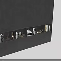 Modern Gray Wardrobe With Multiple Doors And Open Display Shelves Design