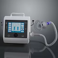 White Portable Medical Ventilator With Display Screen Blue Green Interface And Respiratory Mask