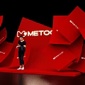 Popular Photo Spot With Red Geometric Shapes And METO Logo For Visitors