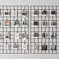 Decorative Grid Photo Wall With Clips Holding Multiple Pictures For Home Decor