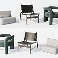 Modern Accent Chairs Collection With Green Gray Black Upholstered Seats And Metal Frames