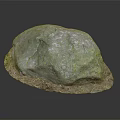 Organic Natural Stone With Green Moss Covered Rough Surface And Natural Shape For Garden Decoration