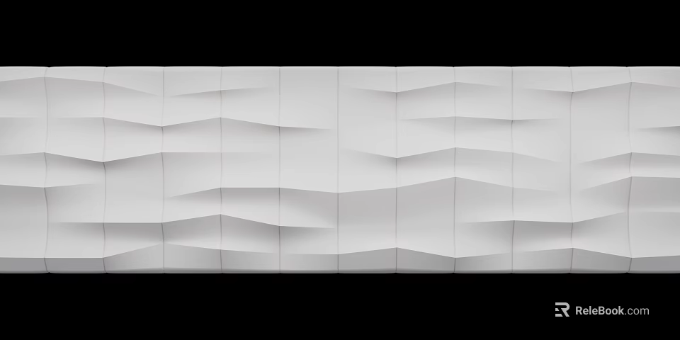 White Wavy 3D Background Wall Design For Modern Interior Spaces 3d model 