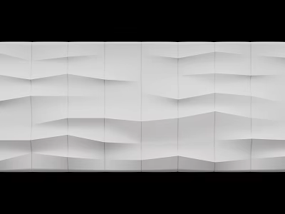 White Wavy 3D Background Wall Design For Modern Interior Spaces 3d model