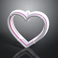 Heart Shaped Inflatable Ring With Pink Stripes For Summer Water Fun