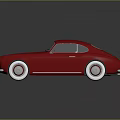Red Classic Vintage Sports Car With Streamlined Body White Wheels And Chrome Grille