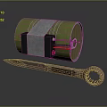 Green Fabric Roll With Gray Straps For Clothing Accessories And Fasteners