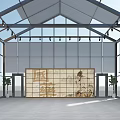 Modern Industrial Factory Building With Glass Curtain Walls Steel Roof And Decorative Panels