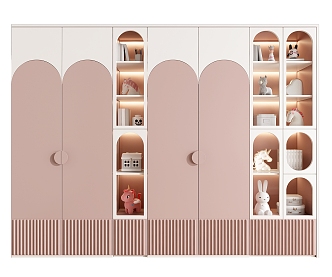 Modern Wardrobe Children Bookcase Decorative Cabinet 3d model