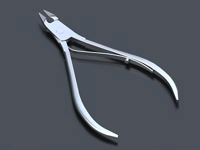 Desk With Silver Pliers On Dark Background For Office Supplies 3d model