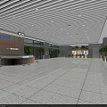 Modern Spacious Station Hall Interior With Service Counter And Glass Entrance Doors