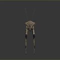 Futuristic Metallic Mechanical Creature With Long Antennae And Tall Legs Structure