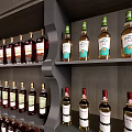 Modern Bar Interior Design With Wine Racks Hanging Glasses And Wooden Bar Stools