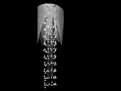 Abstract Shaped Chandelier With Hanging Crystal Elements For Modern Home Decoration 3d model