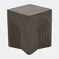 Modern Gray Concrete Side Table With Arched Lines And Geometric Design 3d model