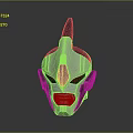 Sleek Robotic Style Weapon Helmet With White Black Purple Sharp Horn Red Eyes