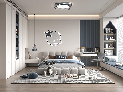 Modern Children's Room Boy's Room Children's Bed 3d model