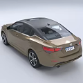 Golden Nissan Sedan With Panoramic Sunroof And Modern Alloy Wheels Design