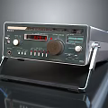 Vintage Electronic Equipment Featuring Digital Display Red Numeric Readout Control Knobs And Metal Stand 3d model