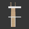 Modern Staircase Structure With Multi Level Platforms Wooden Steps Railing And White Frame