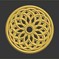 Golden Circular Clothing Accessory With Intricate Hollow Floral Pattern Design