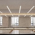 Spacious Yoga Studio With Neatly Arranged Yoga Mats Wooden Floors White Walls and Strip Lights