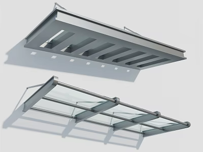 Modern Metal and Glass Sunshades With Stylish Frames and Practical Design 3d model