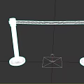 Stanchion Barrier With White Poles Blue Strap And Black Stable Bases