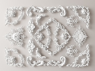 European-style carved 3d model