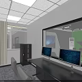School Multimedia Studio With Green Screen Cameras Tripods Large Display And Lighting Setup
