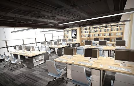 Public office area 3d model