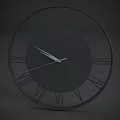 Modern Minimalist Black Wall Clock with Roman Numerals and Metallic Hands Design