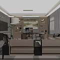 Modern Public Office Space Interior With Open Layout Bookshelves Desks And Art Decor